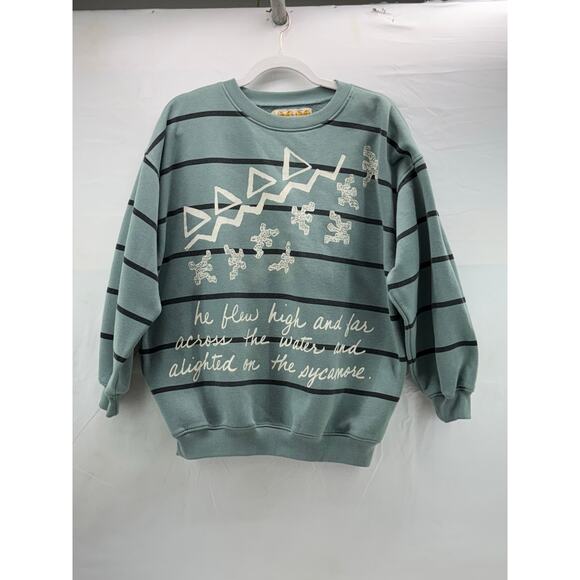 Vintage Women's poetic Adobe Flatts, large seafoam colored sweatshirt  - Picture 1 of 9